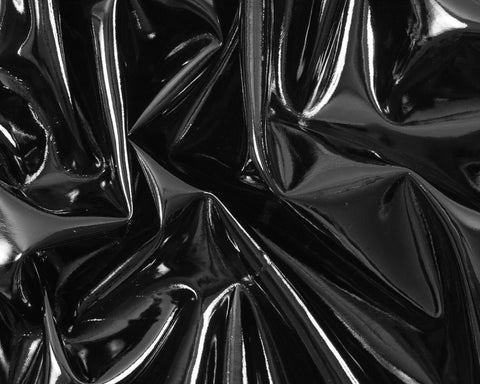 Sheet of shiny, patent black leather