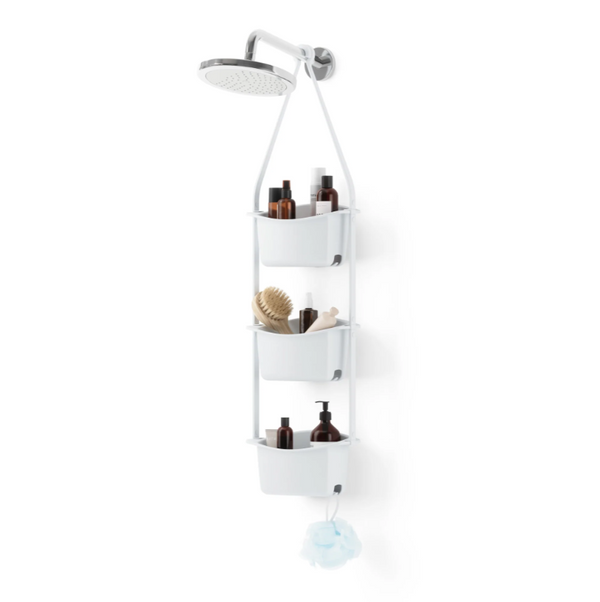 Umbra Cubiko Two Shelf Shower Caddy, Black, Size: 12.25 x 4.25 x 24