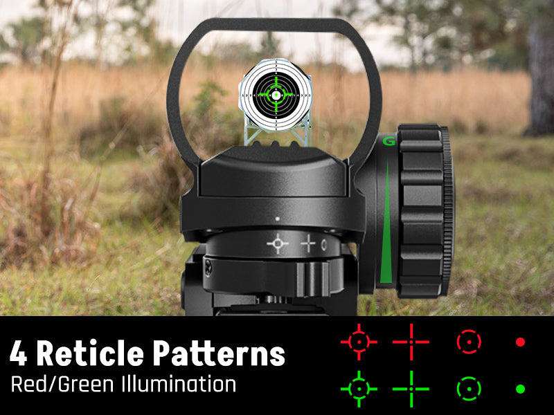 Red Green Dot Sight with 4 Reticle Patterns