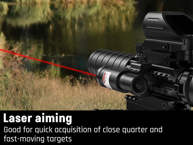 Rifle Scope with Red Laser Sight for Aimming