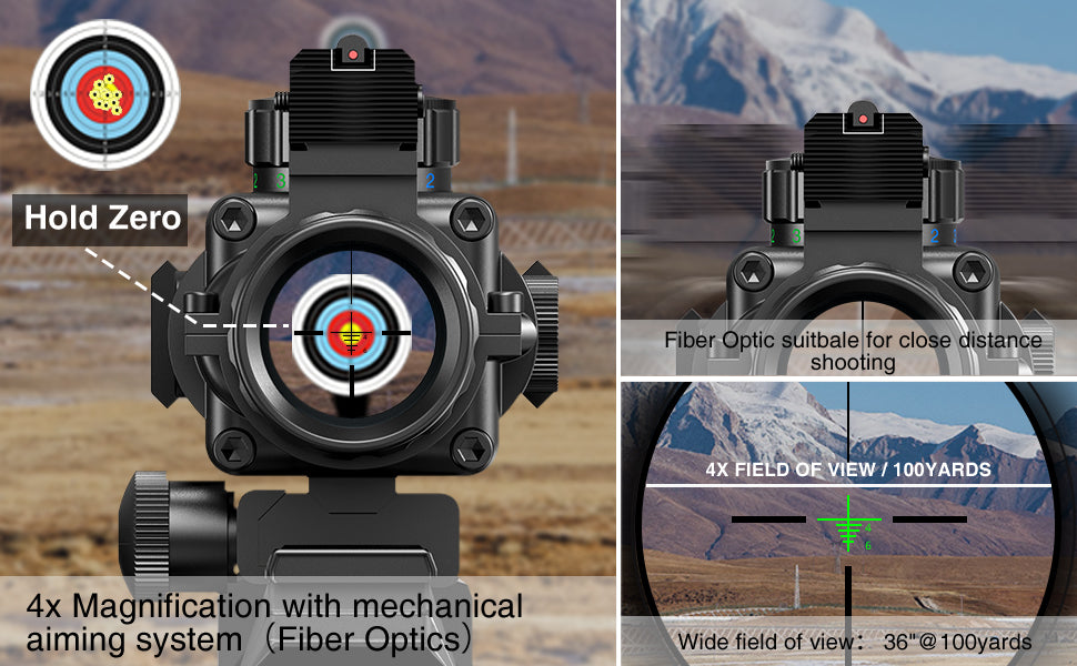 4x32 Red & Green & Blue Illuminated Reticle Hunting Guns Scope