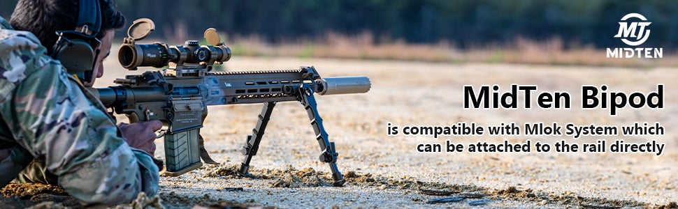 Adjustable Height Tactical Rifle Bipod for M-Rail Mount