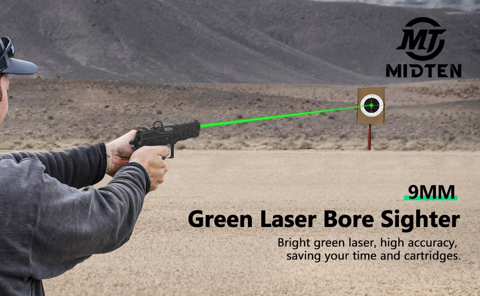 9mm Green Laser Bore Sighter High Accuracy Laser Boresighter