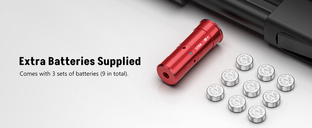 12GA Red Laser Boresighter with Extra Batteries