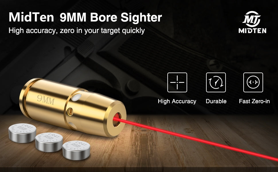 9mm Red Laser Bore Sighter for Zeroing