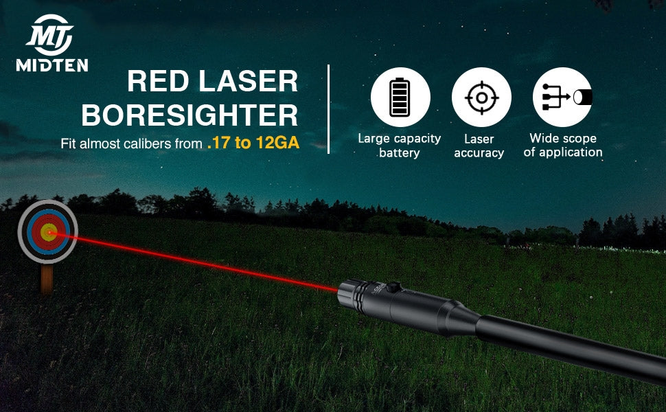 Red Laser Boresighter Kit for .17-12GA Calibers