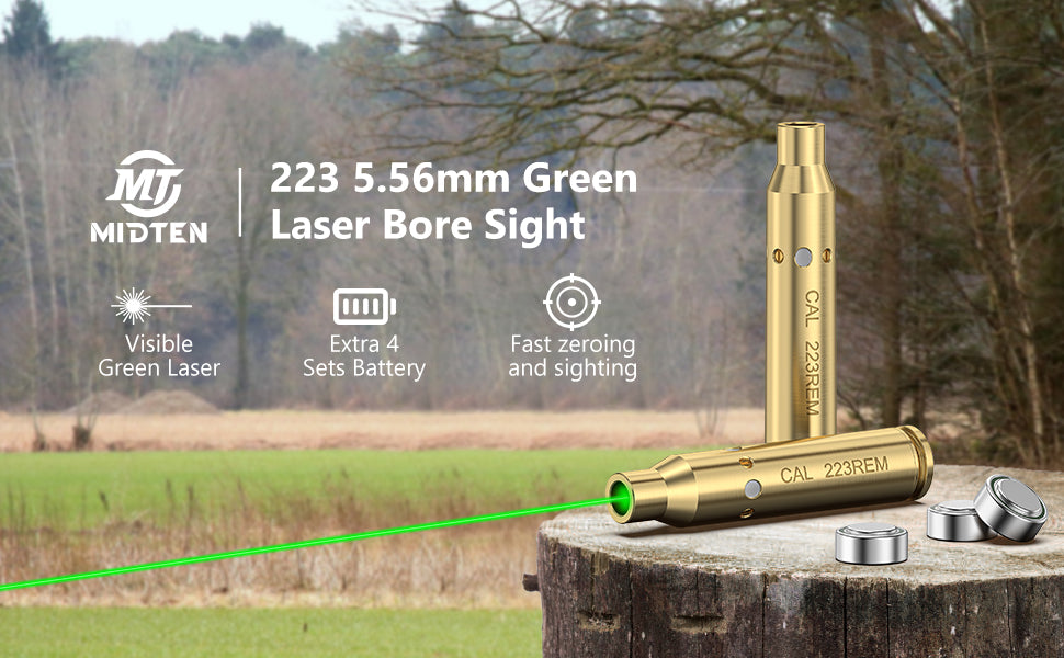 MidTen 223 5.56mm Green Laser Bore Sight for Fast Zeroing and Sighting