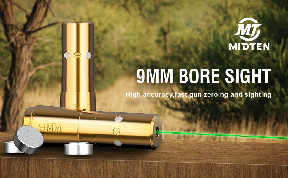 9mm Green Laser Bore Sight for Fast Zeroing and Sighting