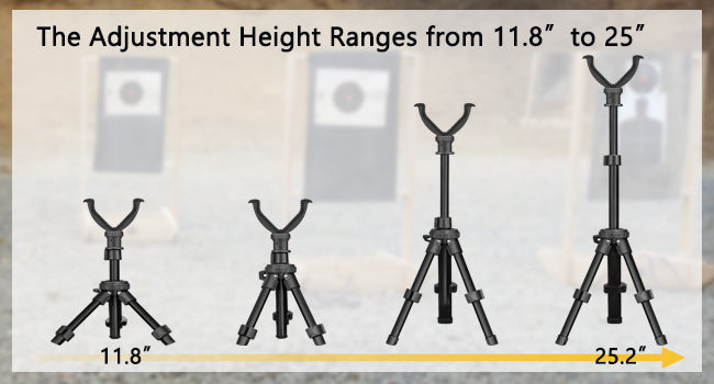 11.8-25 Inches Adjustable Rifle Tripod for Outdoors