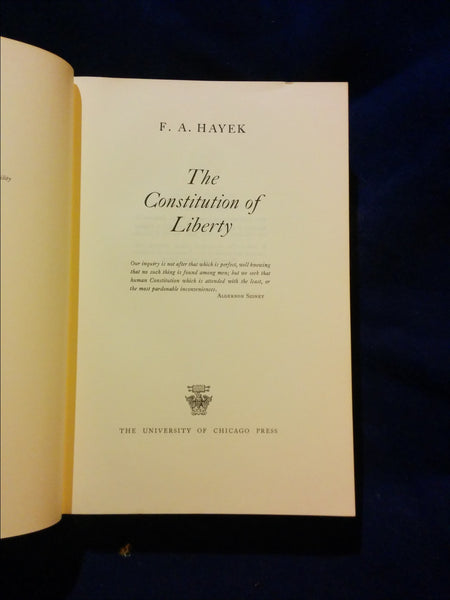 friedrich hayek the constitution of liberty