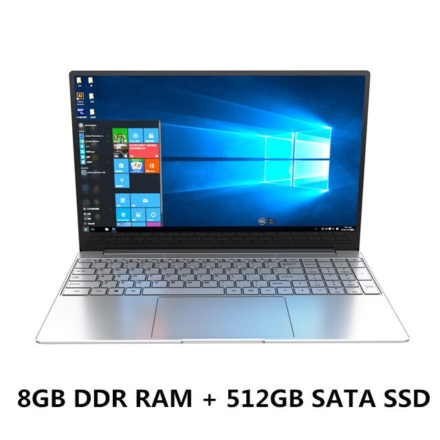 15.6 inch Windows 10 Pro 1920*1080  glass panel Laptop Intel Celeron J4125 8GB RAM 128GB/256GB/512GB/1TB HDMI Notebook Netbook