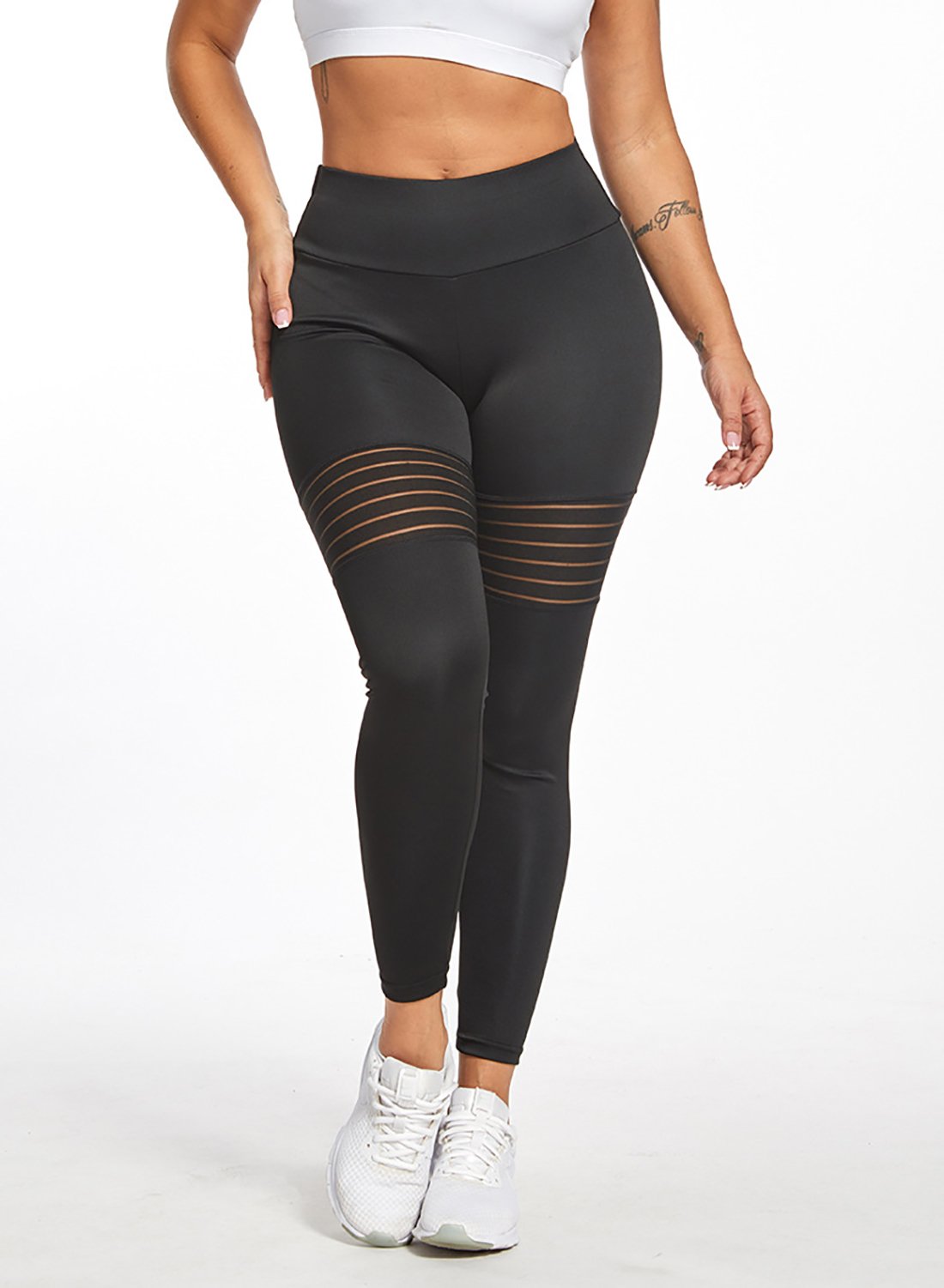 High Waist Mesh Split Sports Leggings – JustFittoo