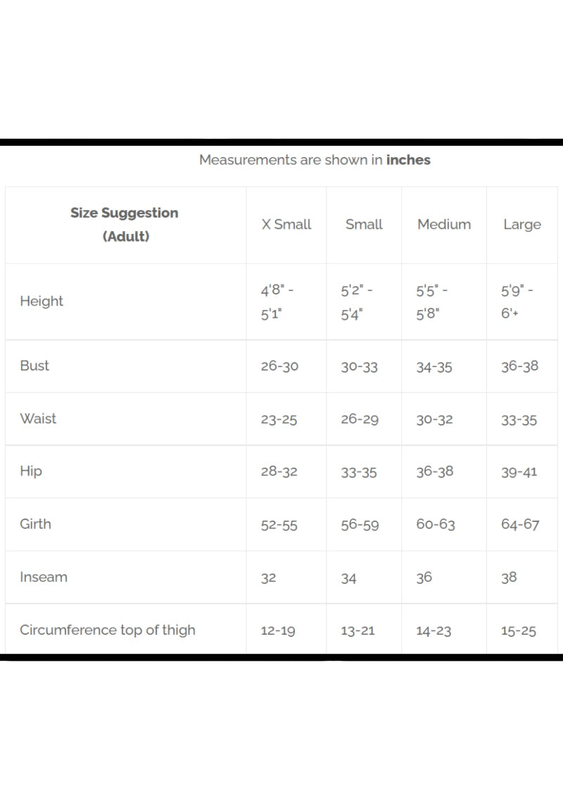 RubiaWear Dance Apparel Size Chart