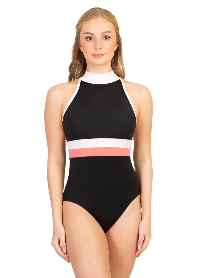 Ivy League High Neck Leotard (Black)