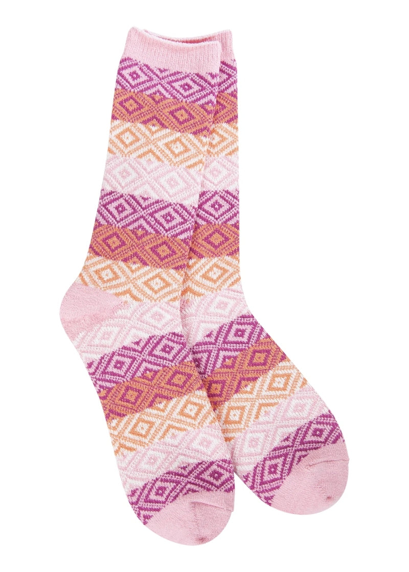 Weekend Gem Crew Socks (Pink Multi)