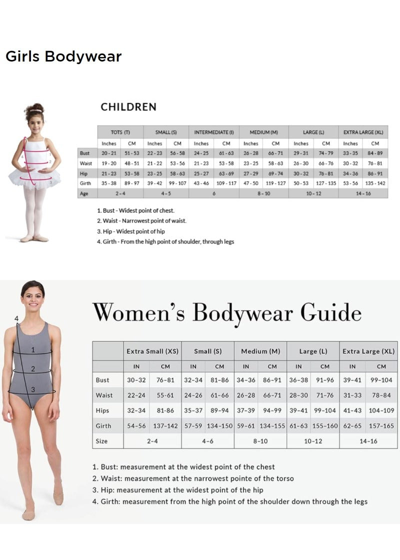 Capezio Women's Dance Apparel Size Chart