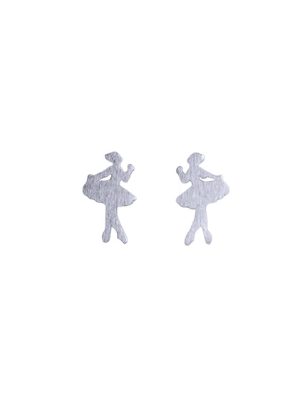 Ballerina Stud Earrings (Sterling Silver)