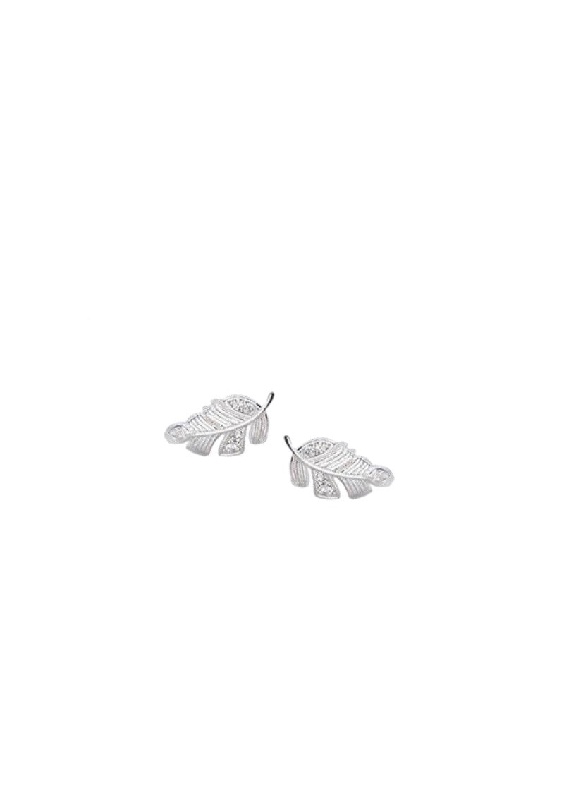 Tiny Feather Stud Earrings