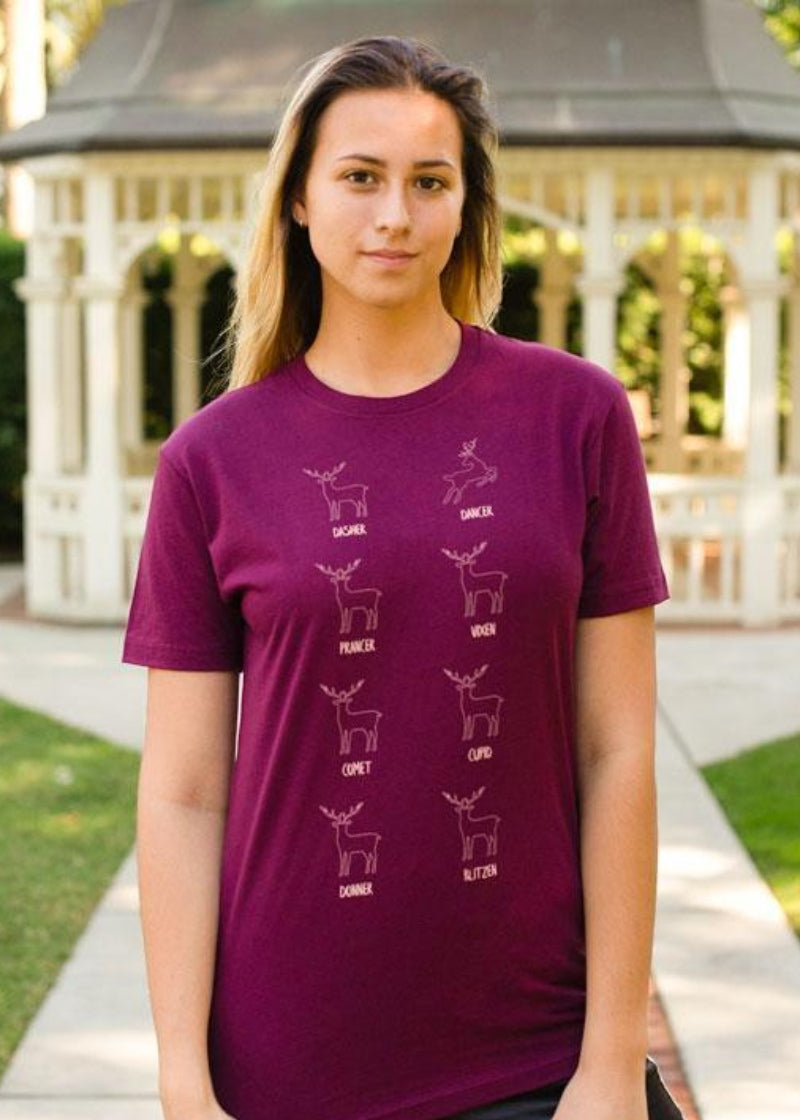 ON SALE Leaping Reindeer Unisex Tee