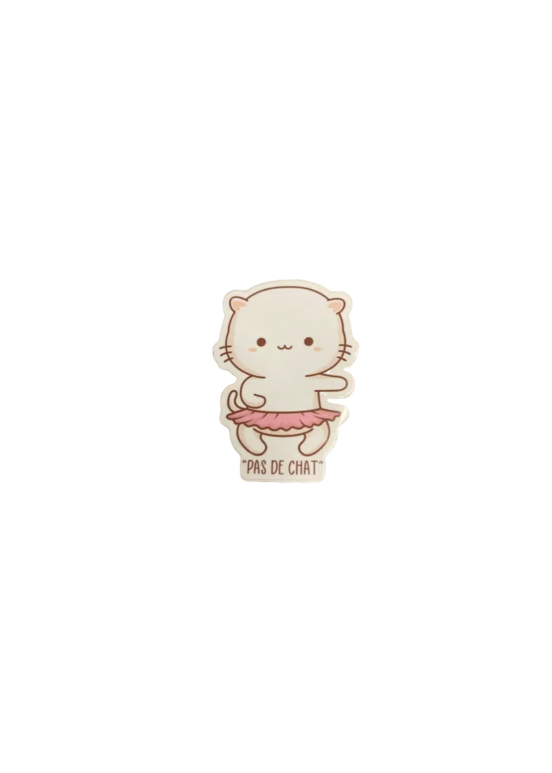 White Kitty Ballerina Sticker