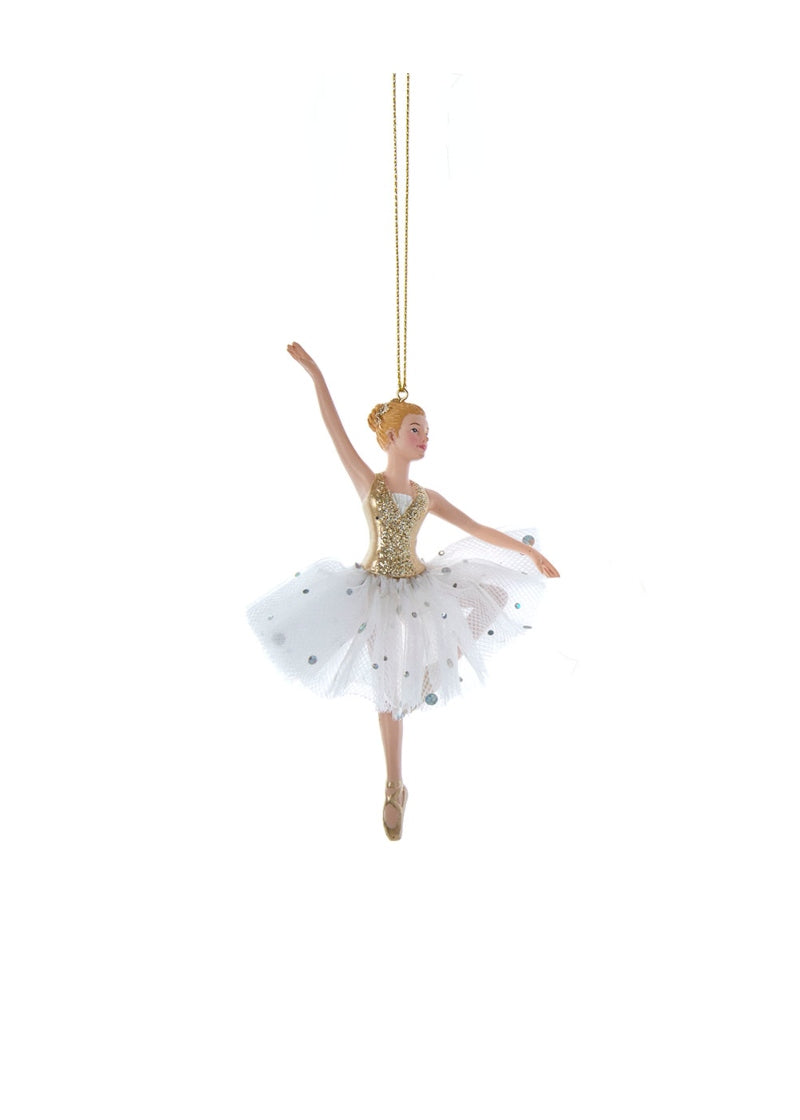 Golden Elegance Ballerina Ornament (6.5