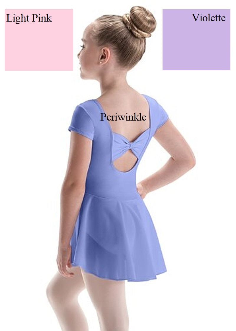 ON SALE Bow Back Cap Sleeve Youth Dance Dress