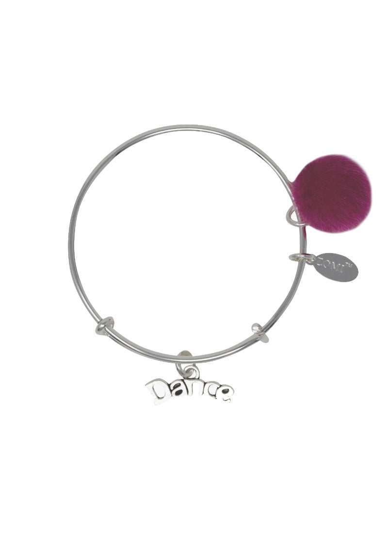 Dance Charm Bangle Bracelet (Silver)