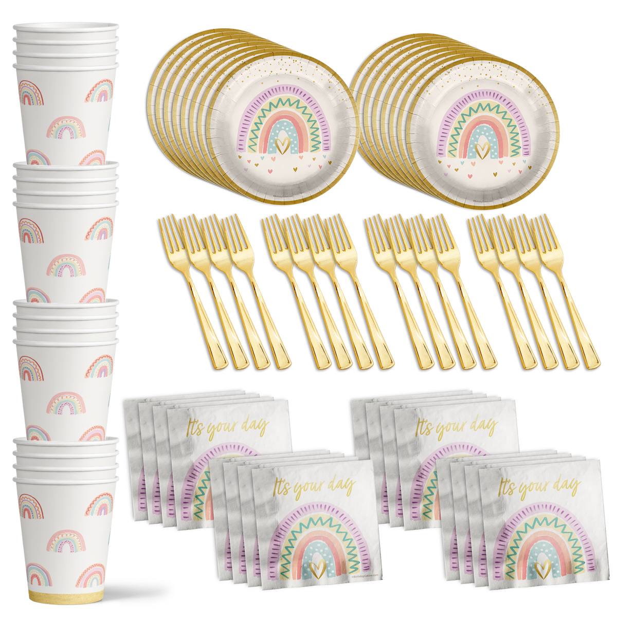 Tie Dye Birthday Party Tableware Kit For 16 Guests