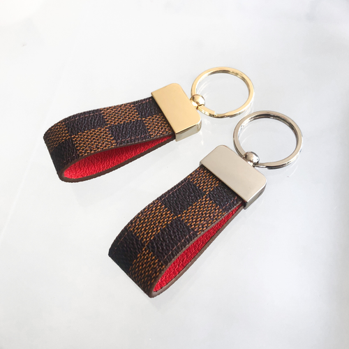 Red Monogram Leather Keychain – MikesTreasuresCrafts