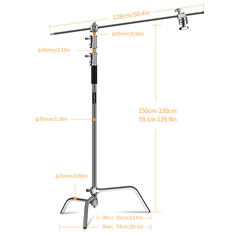 heavy duty c stand max height