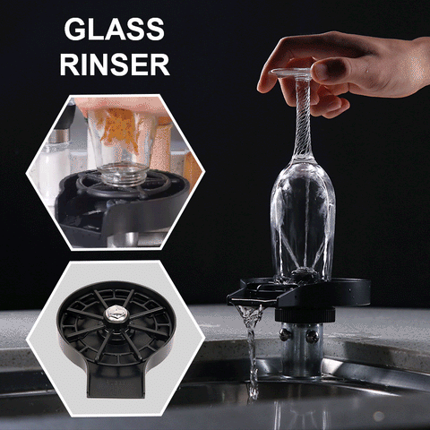 Glass rinser for easy cleaning