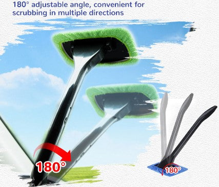 Efficient long-handle glass cleaning tool