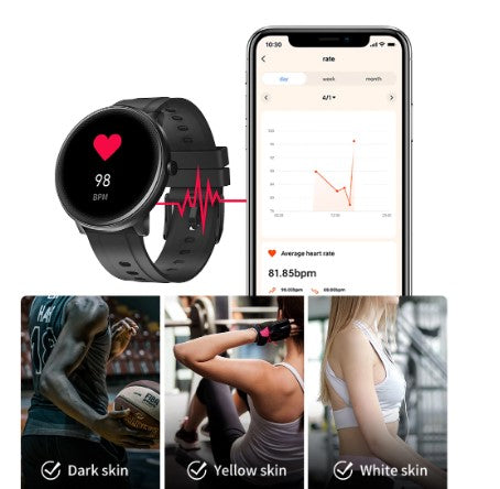 Fitness watch with health monitoring