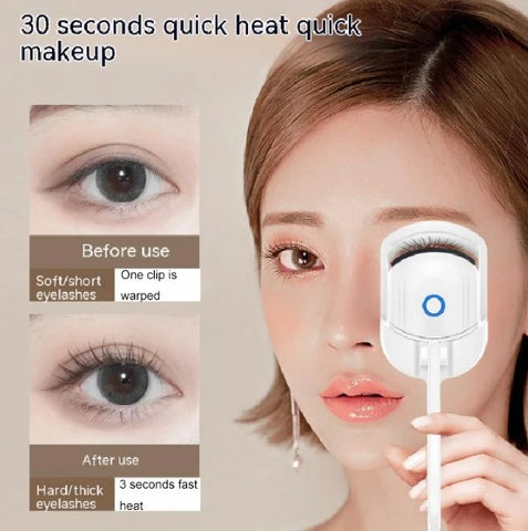 Gentle on lashes heated eyelashes curler