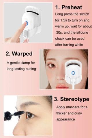 Easy-to-use heated eyelashes curler