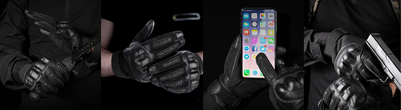 Military-style gloves with touchscreen compatibility