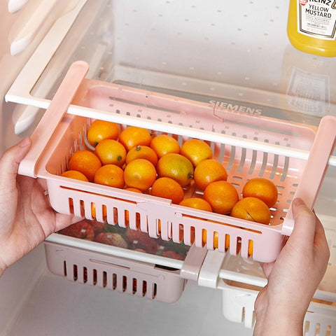 Clear plastic refrigerator organizers