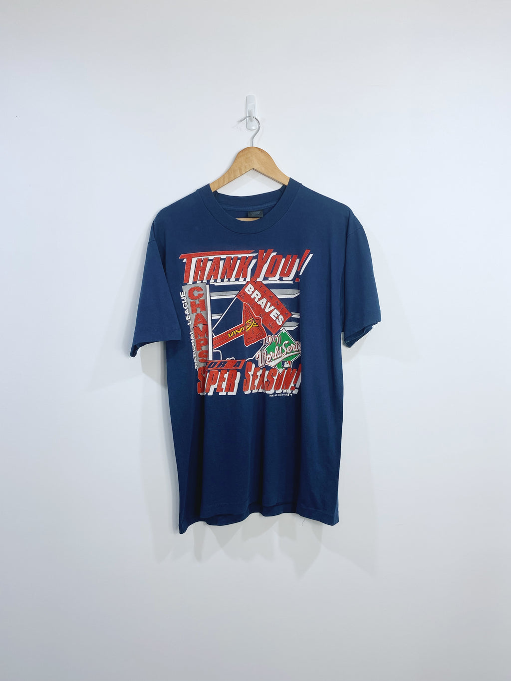 1991 Vintage World Series Atlanta Braves Single Stitch T-Shirt