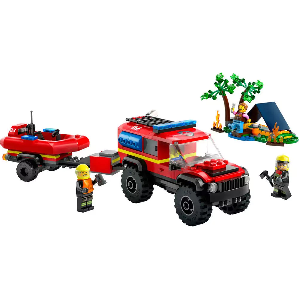 LEGO City Camion 4X4 si barca de pompieri 60412, 301 piese - 1 | YEO