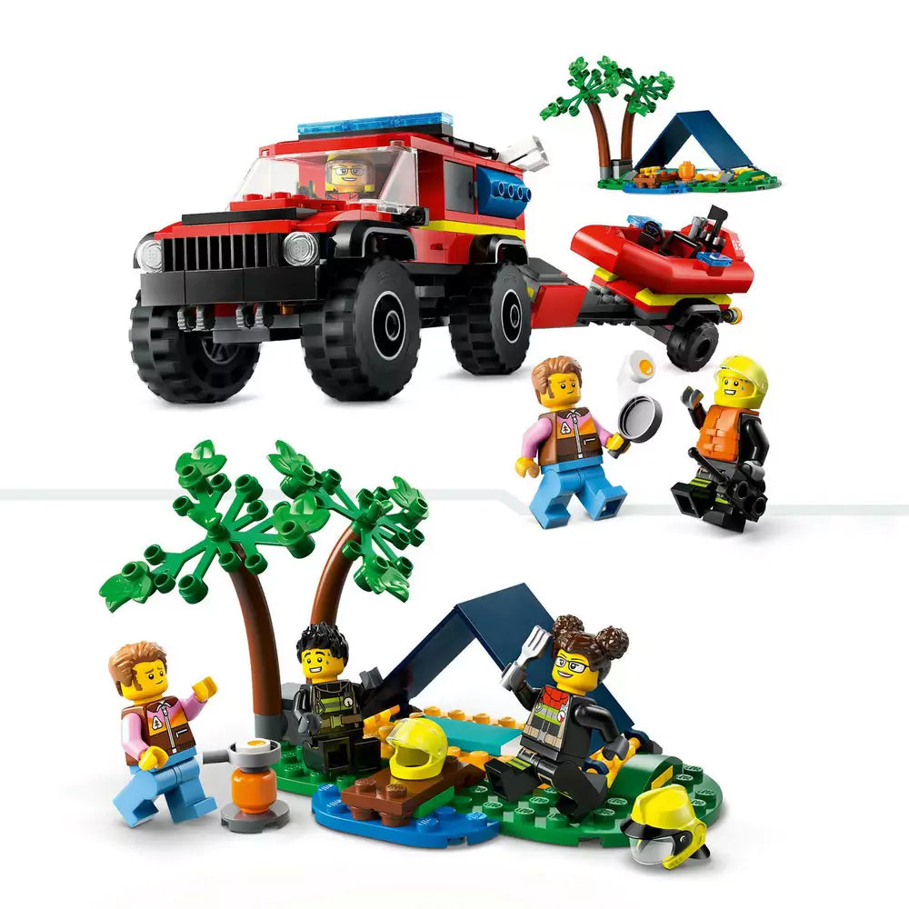LEGO City Camion 4X4 si barca de pompieri 60412, 301 piese - 2 | YEO