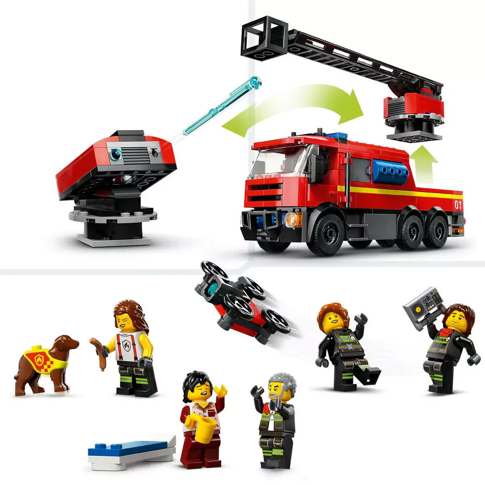 LEGO City Statie si camion de pompieri 60414, 843 piese - 3 | YEO
