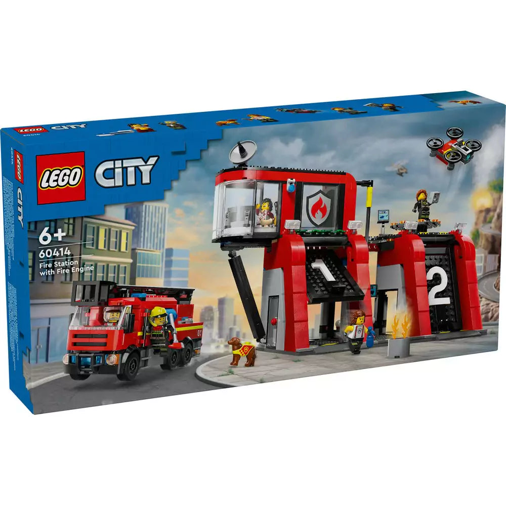 LEGO City Statie si camion de pompieri 60414, 843 piese