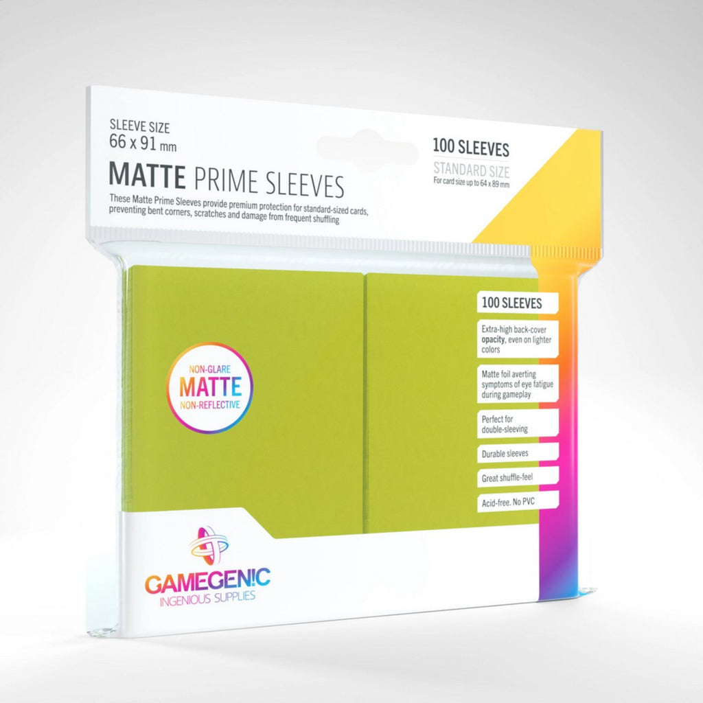 Gamegenic Matte Prime Sleeves Lime (100 bucati)