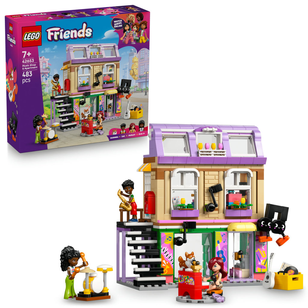 LEGO Friends: Magazin de muzică şi apartament 42653, 483 piese - 1 | YEO