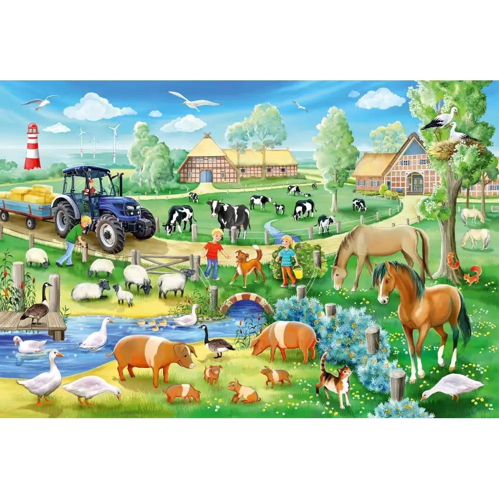 Puzzle - Viața la fermă (3 x 48 de piese) - 1 | YEO