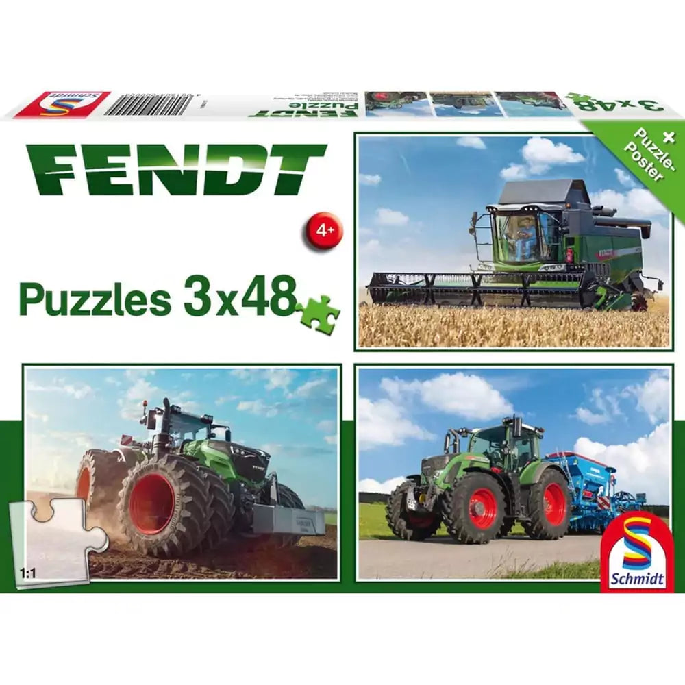 Puzzle Schmidt - Fendt: Set 3 x 48 piese + Cadou: Poster