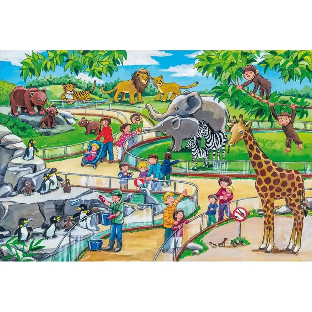 Puzzle Schmidt - O zi la grădina zoologică, 3 x 24 piese + Cadou: Poster - 2 | YEO