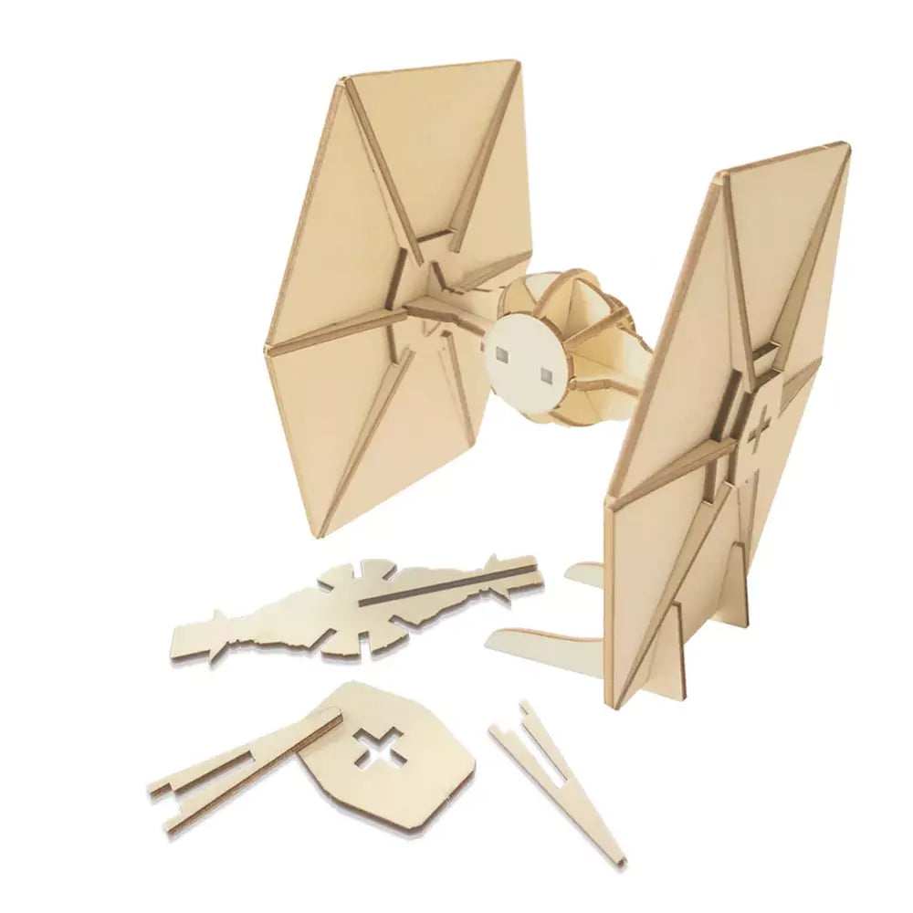 Wood WorX - Star Wars - Tie Fighter, peste 30 piese din lemn + vopsea, pensulă și lipici - 2 | YEO
