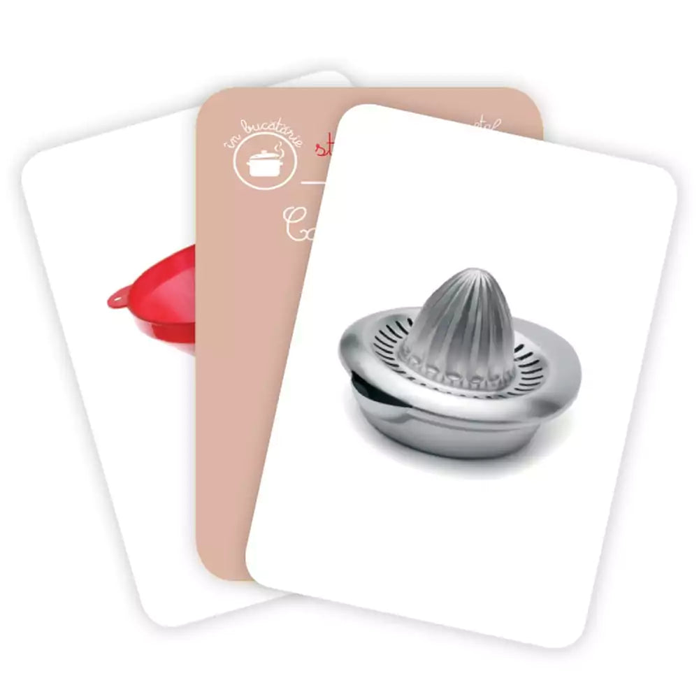 Ustensile şi unelte - joc educativ Montessori, vocabular joc de societate în limba română - 1 | YEO