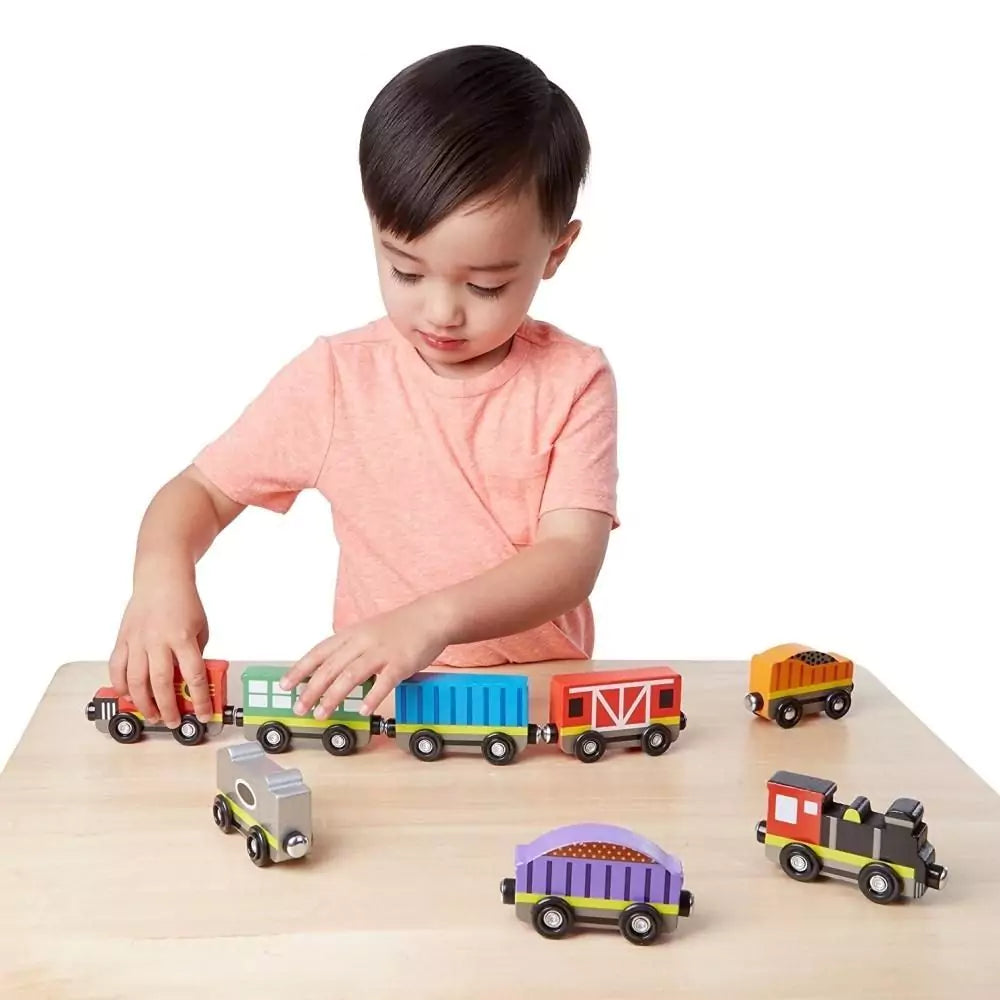 Set de locomotive și vagoane, 8 piese din lemn, Melissa & Doug - 2 | YEO